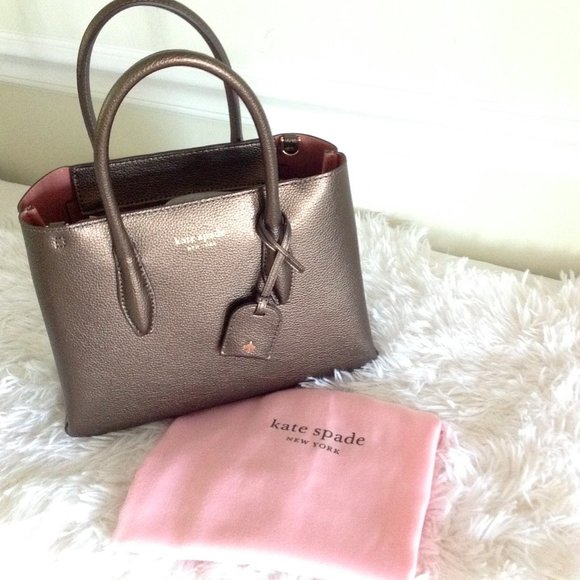 Kate Spade Eva Small Satchel Ash Metallic - Picture 11 of 13